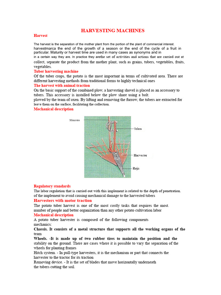 Types of Harvesting Machines Explained | PDF | Mower | Hay