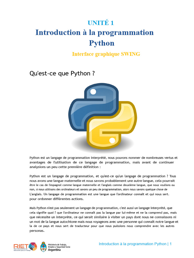 Introduction à Python et ses avantages | PDF | Programmation ...