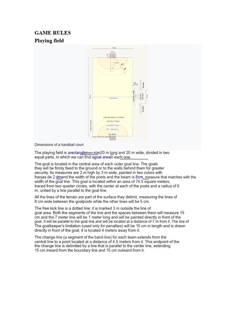 Handball Game Rules and Duration | PDF | Sports | Sports Rules And ...