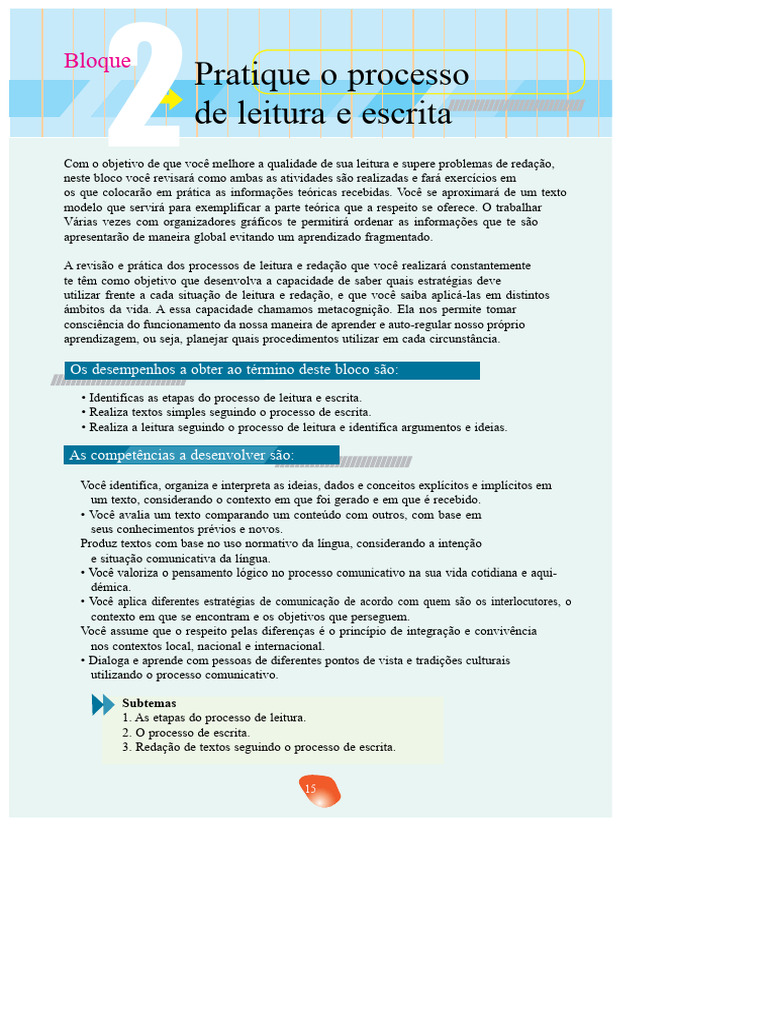 Etapas Do Processo de Leitura e Escrita Exercícios PDF | PDF ...