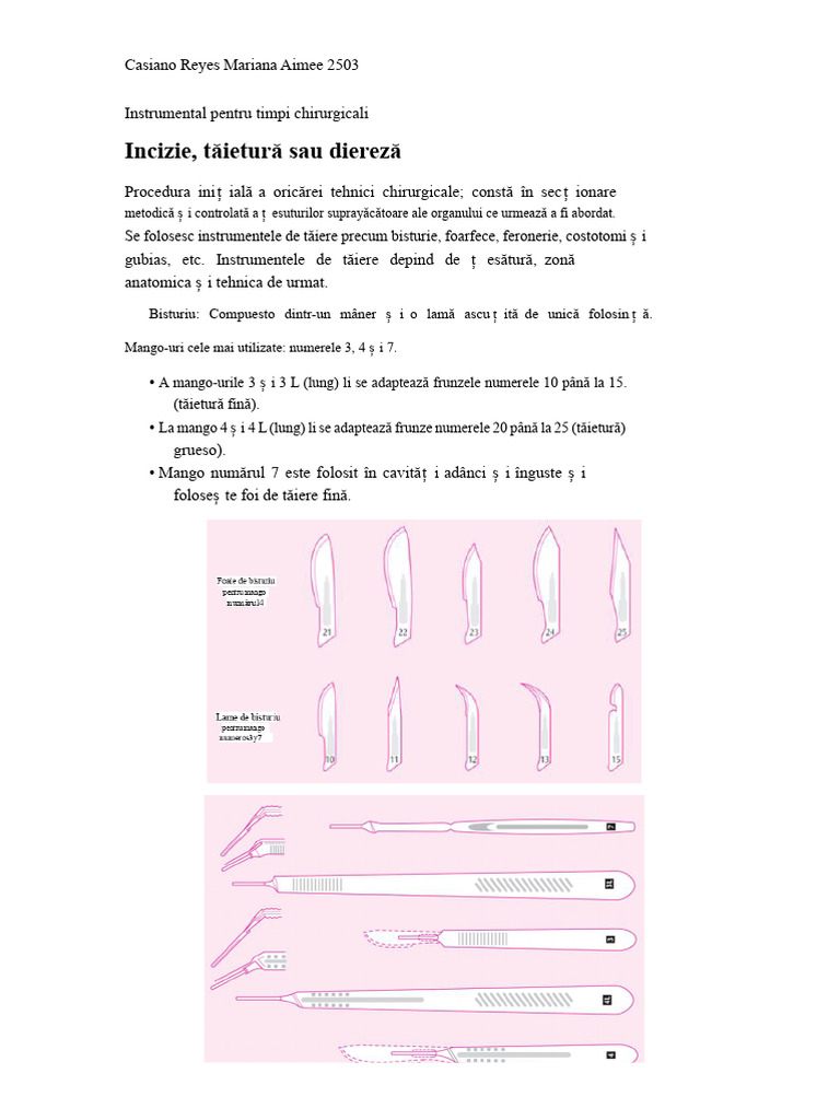 Instrumenta Pentru Timpi Chirurgicali | PDF