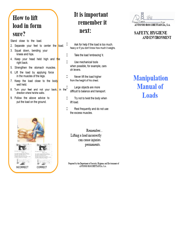 Safe Manual Load Handling Tips | PDF | Crane (Machine)