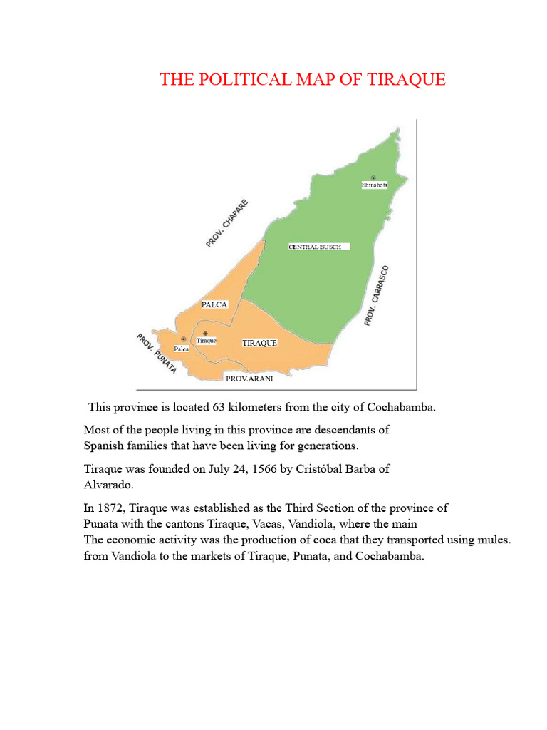 Political Map of Tiraque Province | PDF