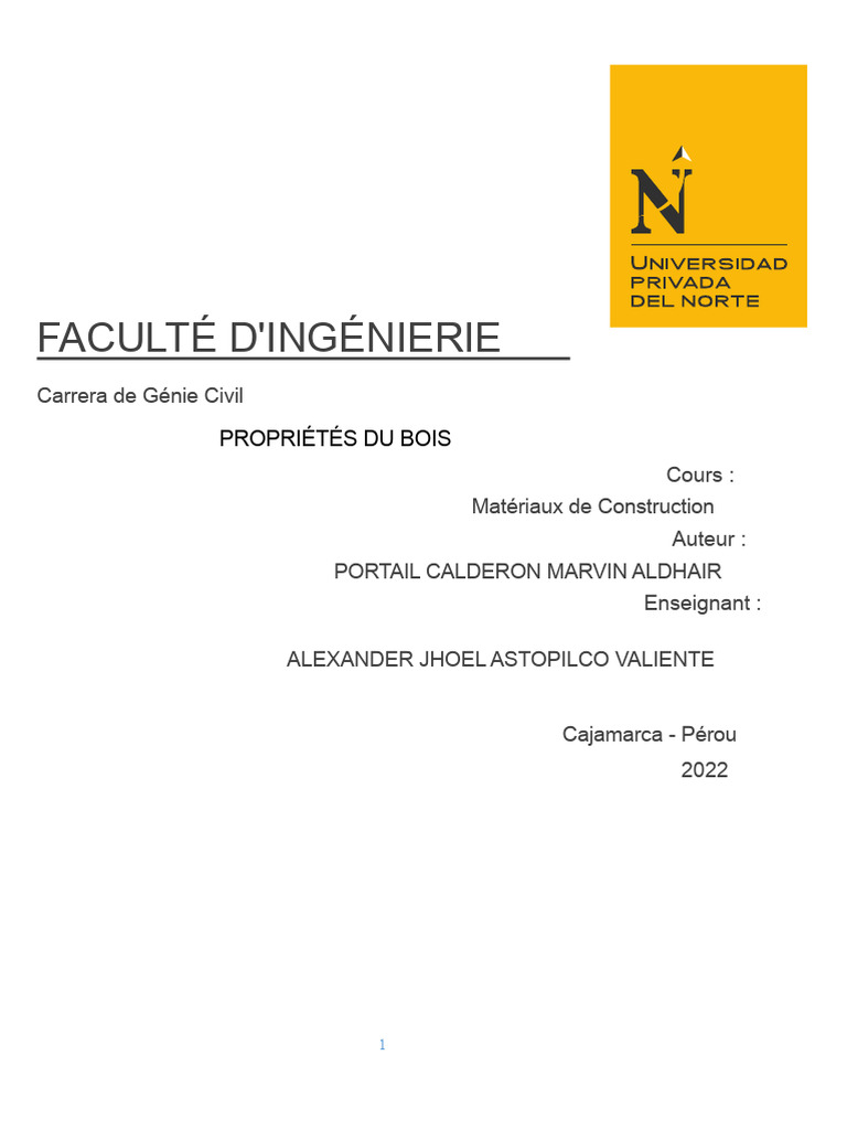Propriétés et Utilisations du Bois en Construction | PDF | Bois ...