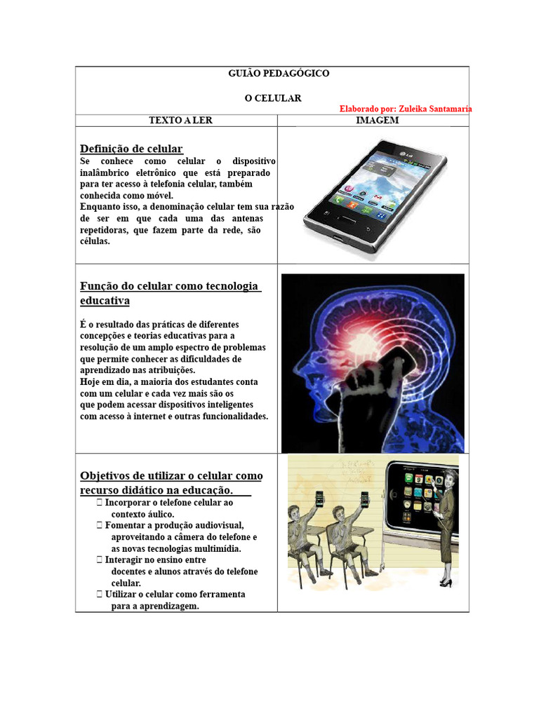 Uso do Celular na Educação: Benefícios e Funções | PDF | Celulares ...