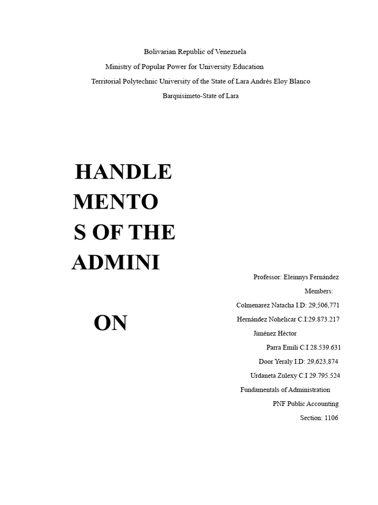 Fundamentals of Administration Overview | PDF | Goal