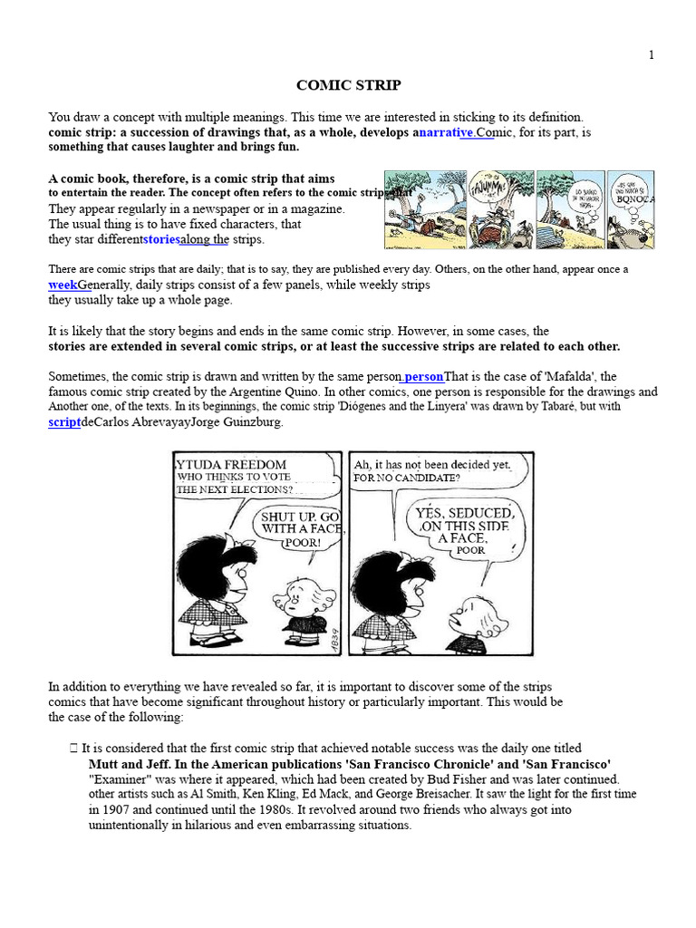 Understanding Comic Strips: Definition & History | PDF | Comic Strips ...