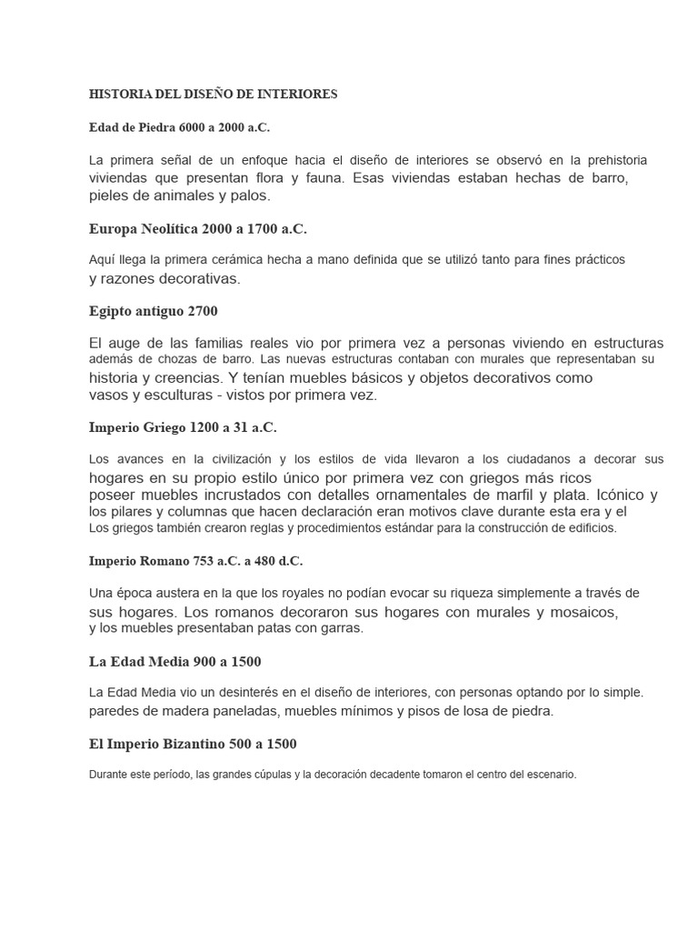 Evolución del Diseño de Interiores | PDF | Mueble | Diseño