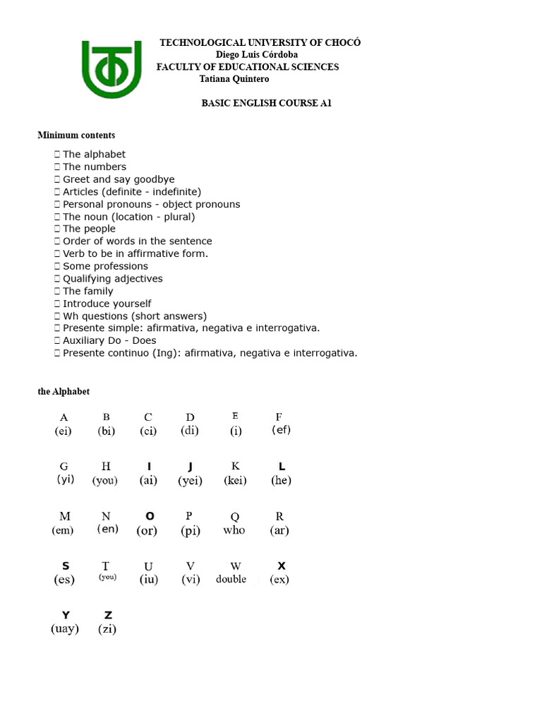 Basic English Course A1 Overview | PDF | Verb | Grammatical Number