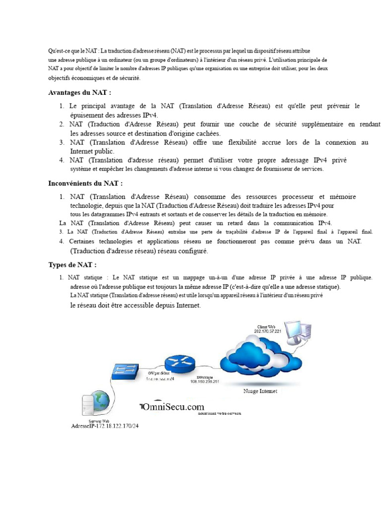 Comprendre le NAT et ses types | PDF | Protocoles Internet | Adresse IP