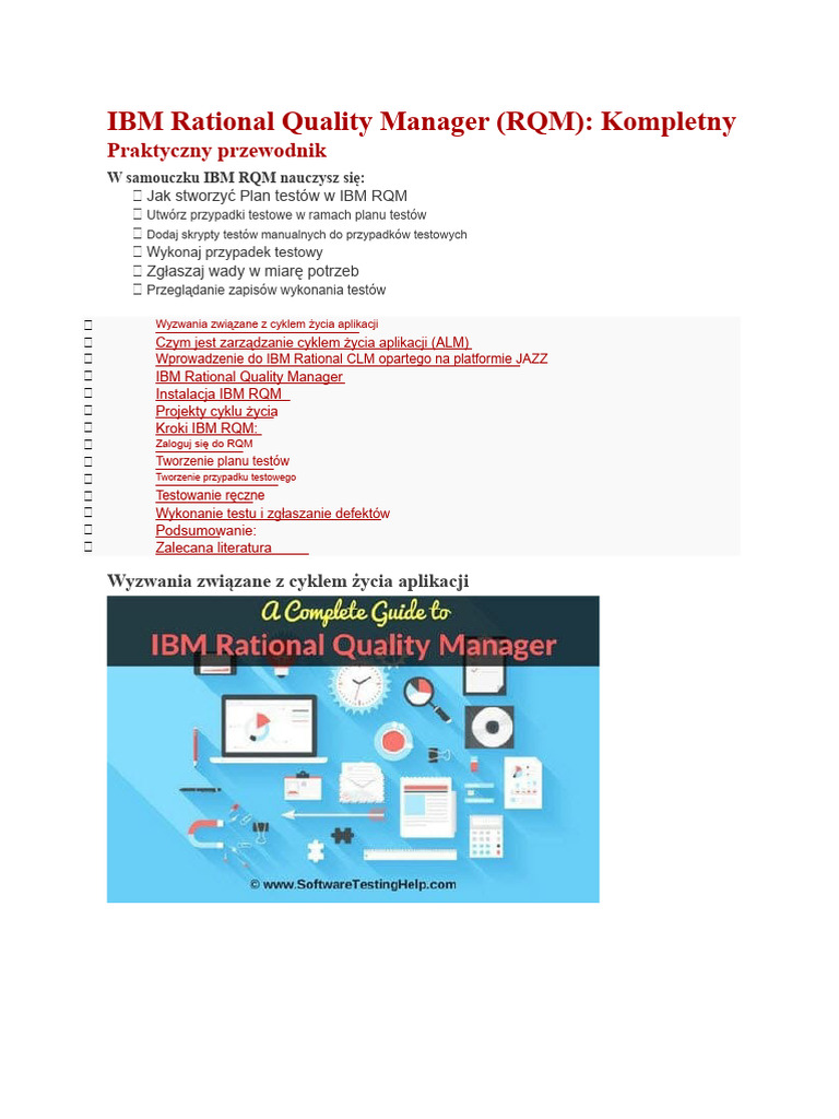 IBM Rational Quality Manager (RQM) Kompletny Przewodnik Praktyczny | PDF