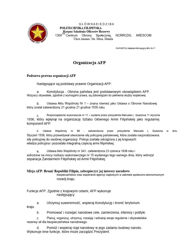 03 Organizacja AFP | PDF