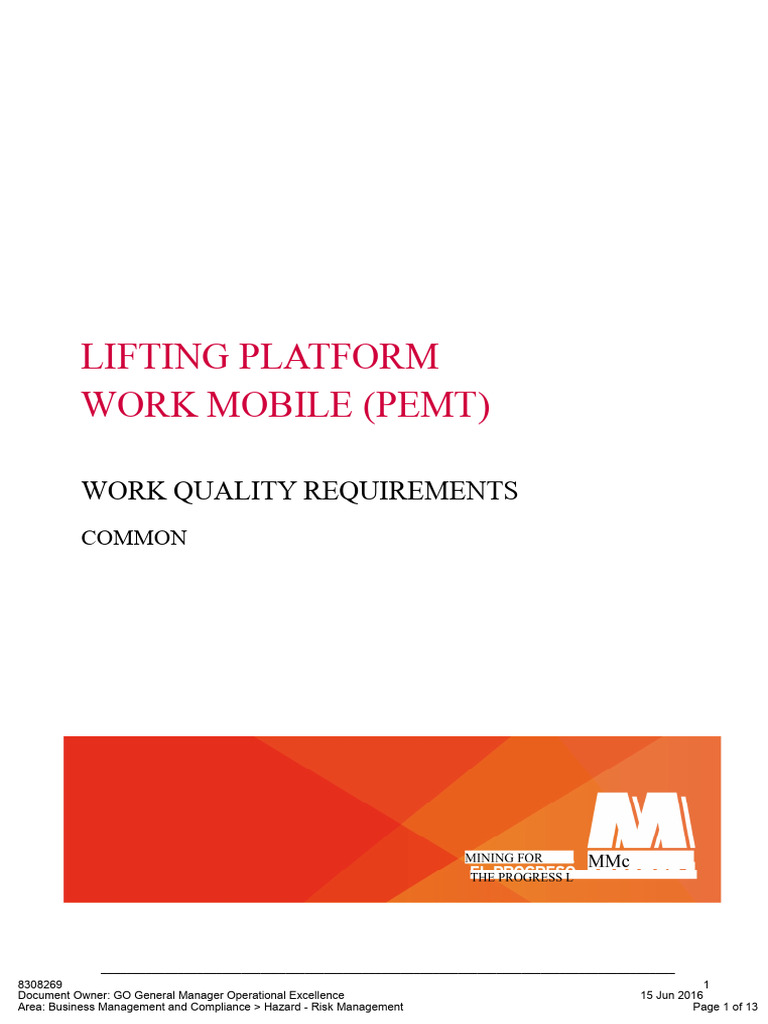 Work at Height - Mobile Elevating Work Platform - Quality Work ...