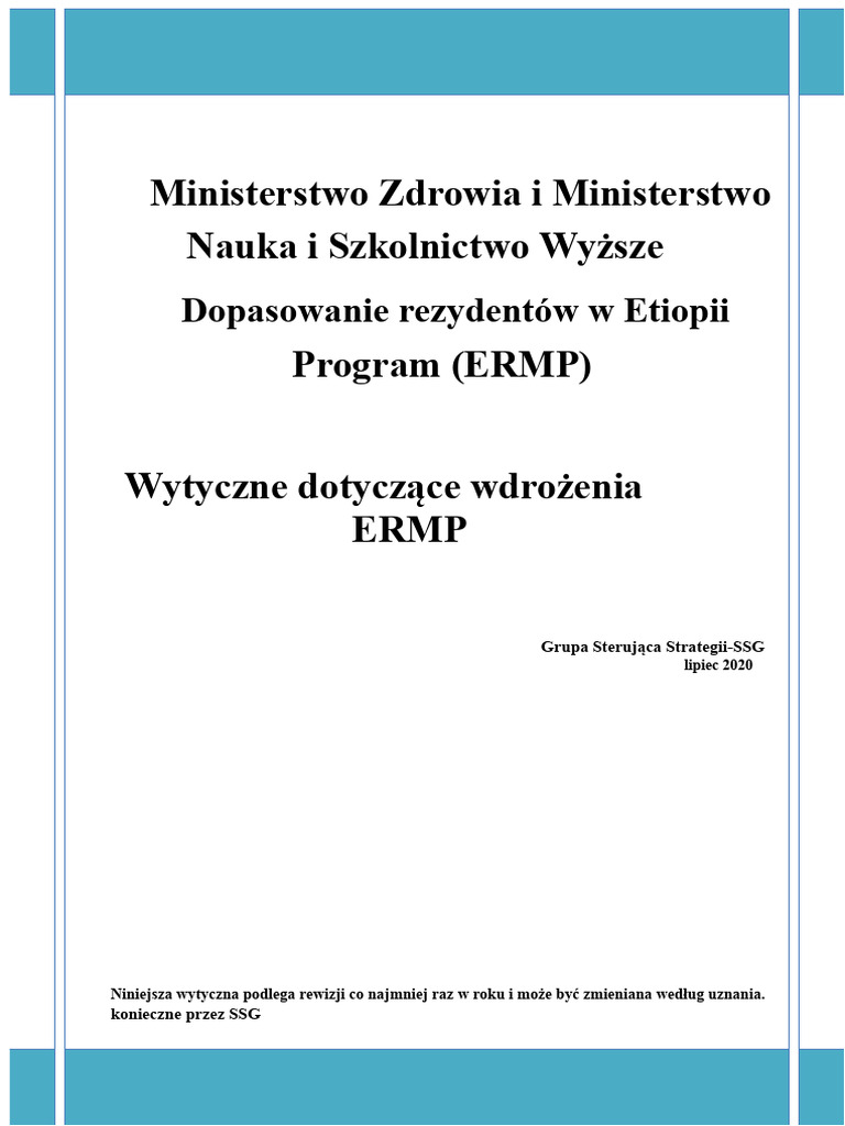 Wytyczne Dla ERMP - Lipiec - 2020 PDF | PDF