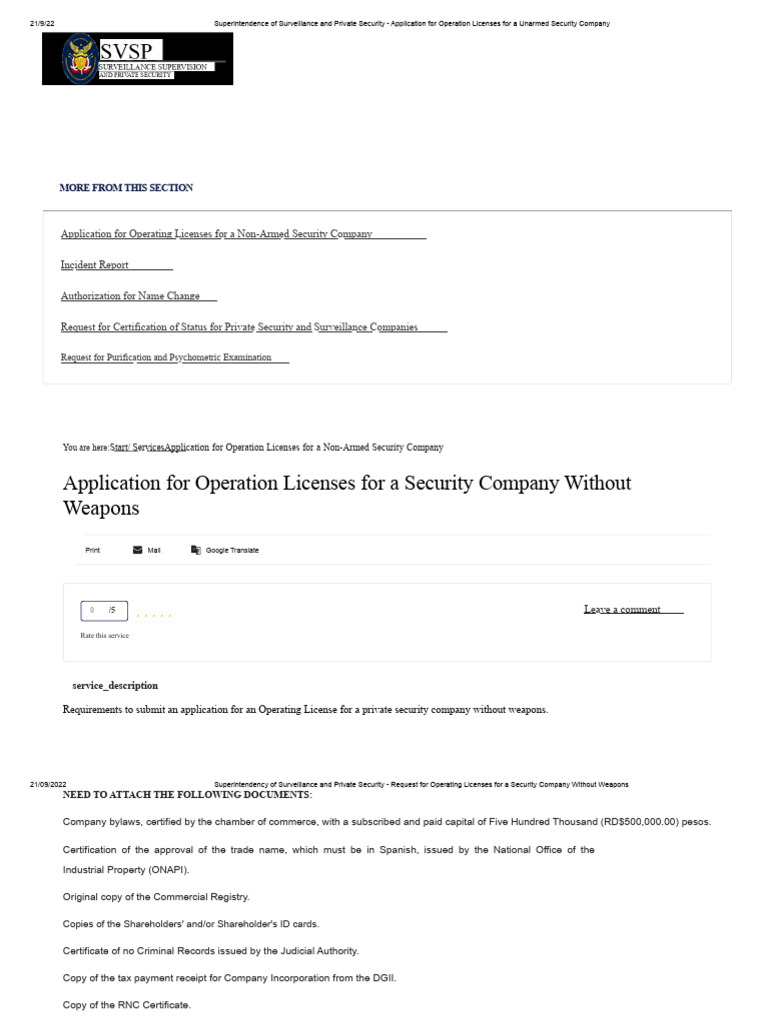 Unarmed Security Company License Application | PDF | Criminal Record