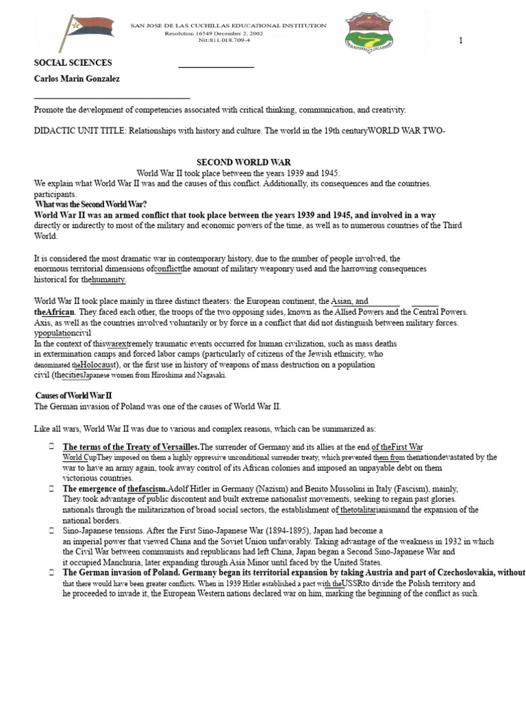Causes and Consequences of WWII | PDF | World War II | Nazi Germany
