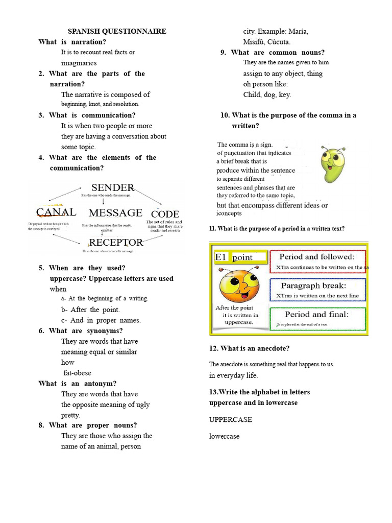 Spanish Questionnaire | PDF