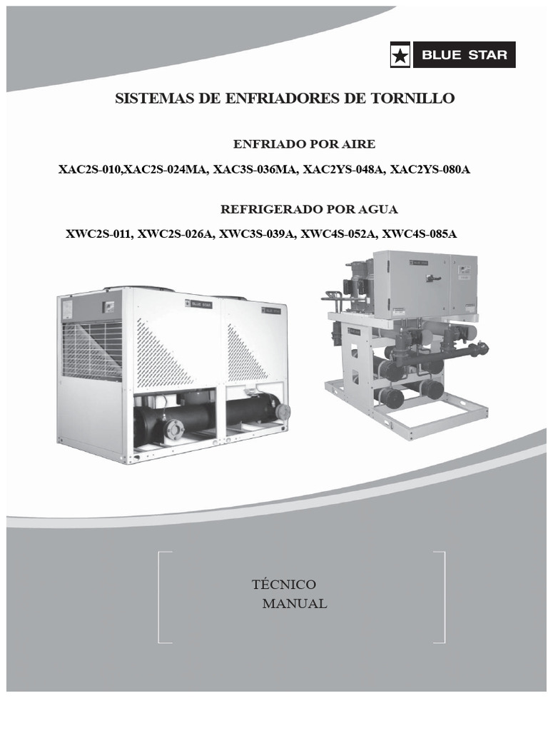 Manual Técnico de Enfriadores de Tornillo | PDF | Refrigeración | Aire ...