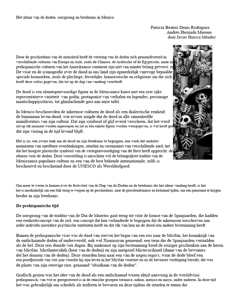 Het Altaar Van de Doden Oorsprong en Betekenis | PDF