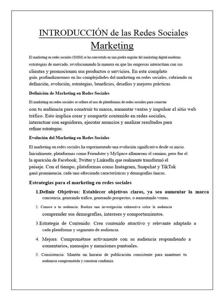 Guía Completa de Marketing en Redes Sociales | PDF | Marketing ...
