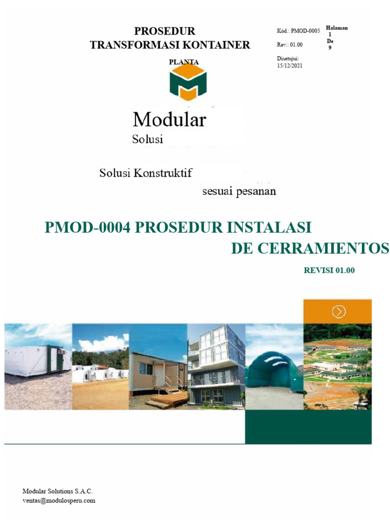 Prosedur Instalasi Penutupan Modular | PDF