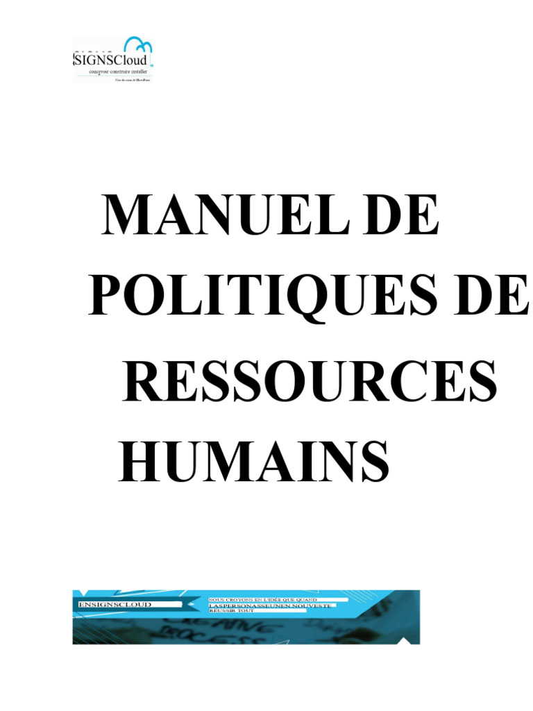 Manuel des Politiques RH de SIGNSCLOUDHN | PDF | Recrutement | Gestion ...