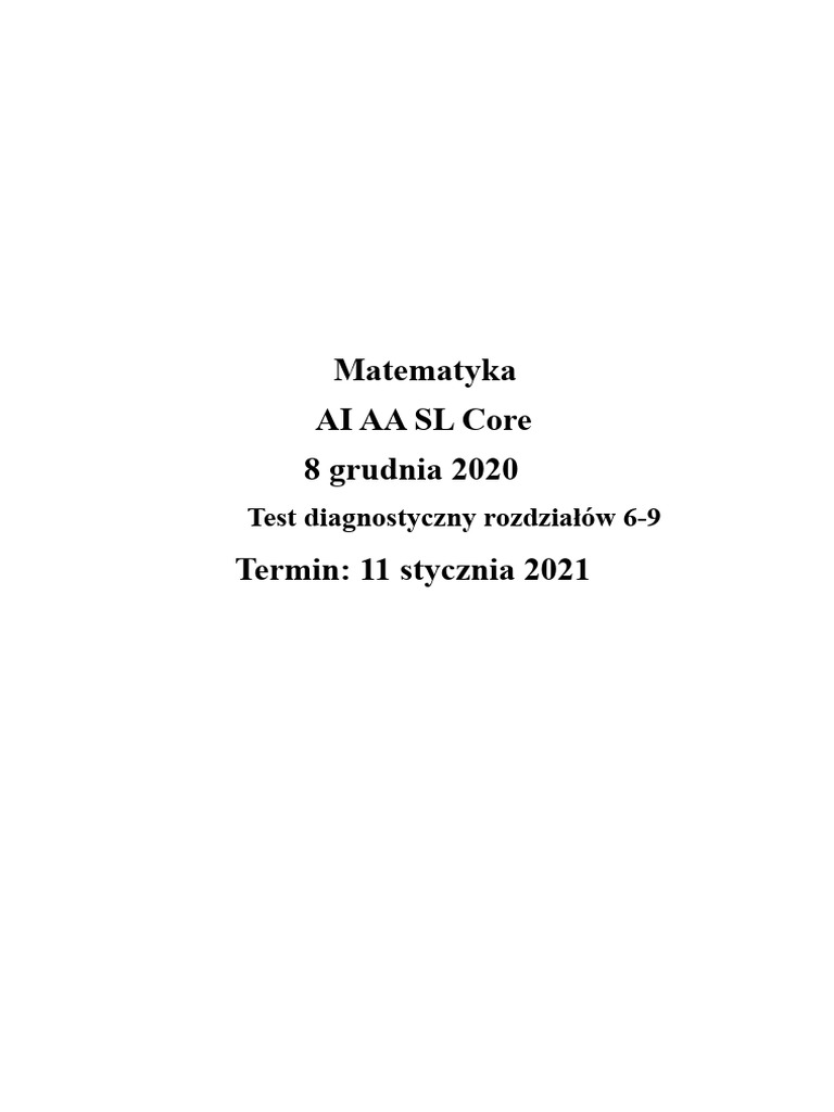 AI AA SL Test Diagnostyczny Rdzeniowy 2 Rozdz. 6-9 Proponowane ...