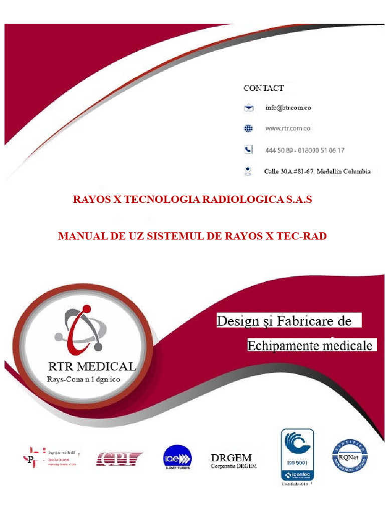 Manual de Utilizare Pentru Raze X Conv RTR | PDF