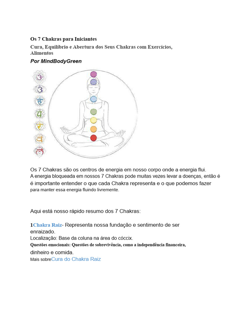 Os 7 Chakras | PDF | Chacra | Cor