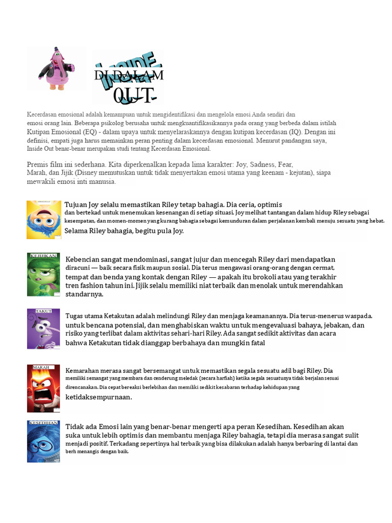 Kecerdasan Emosional dalam Film Inside Out | PDF