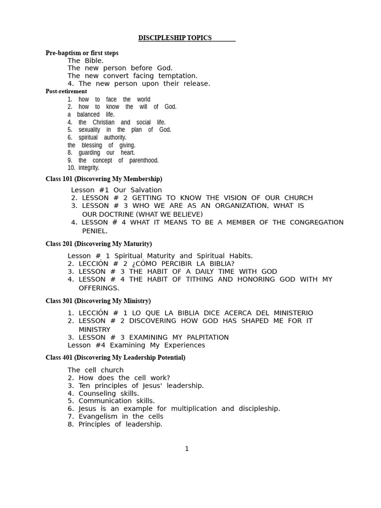 Discipleship Topic Plan | PDF | Marriage | Husband