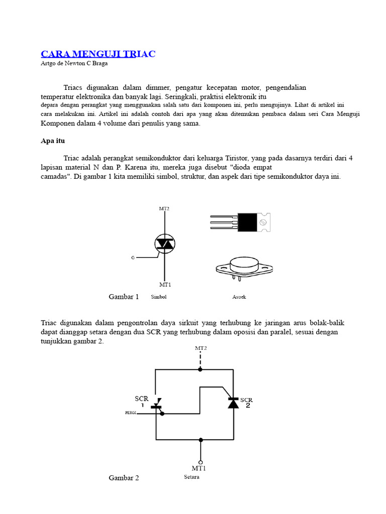Panduan Menguji Triac untuk Elektronik | PDF