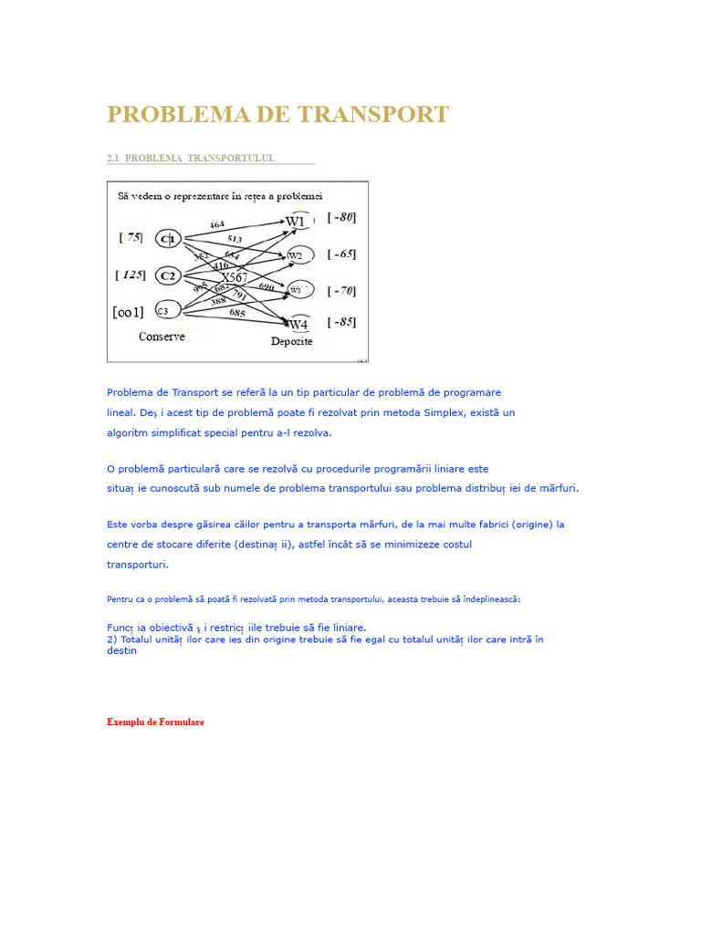 Problema de Transport | PDF
