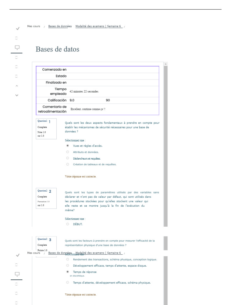 Modalités des examens en bases de données | PDF | Bases de données ...