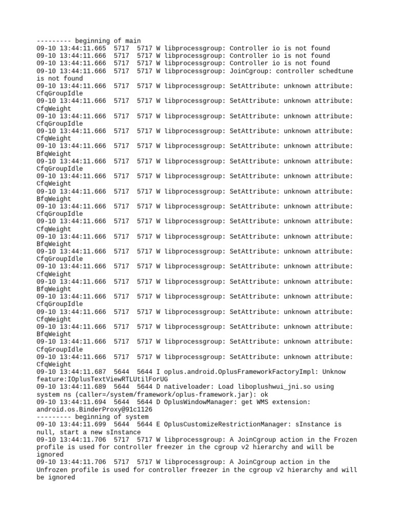 Android Process Group Warnings Log | PDF | Software Engineering ...