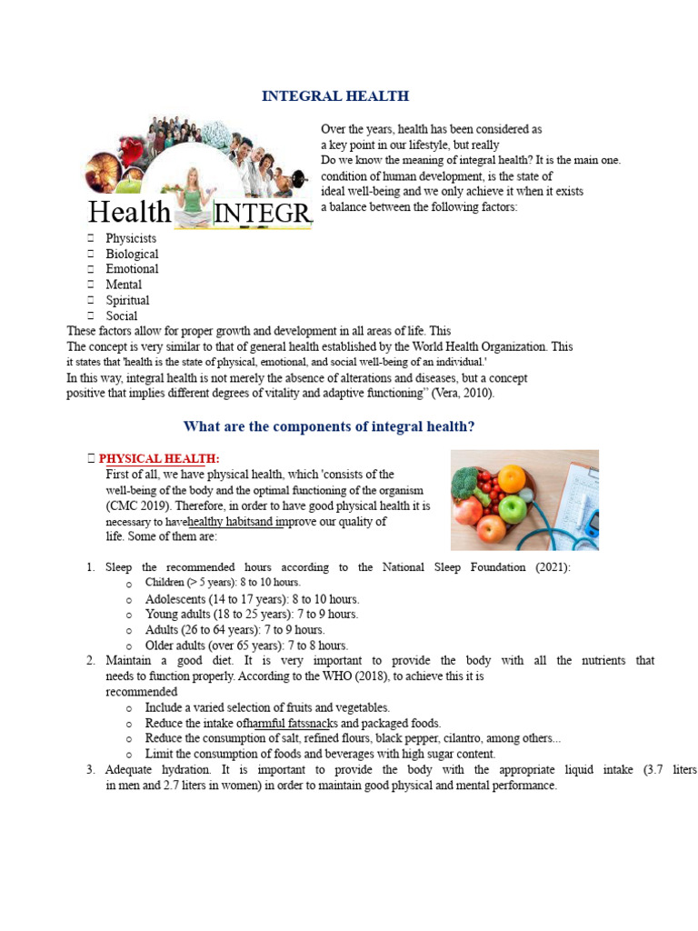 Integral Health | PDF | Well Being | Mental Health