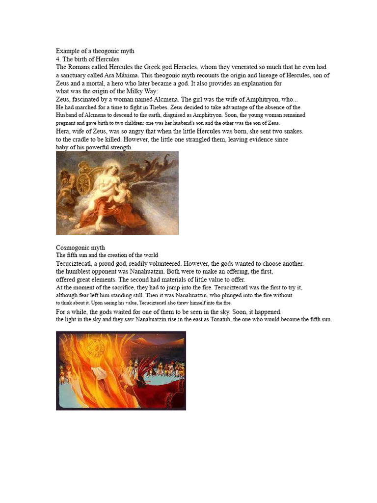 Example of A Theogonic Myth | PDF | Zeus | Mythology