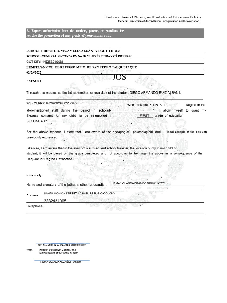 Format Annex 7 Revocation of Degree | PDF