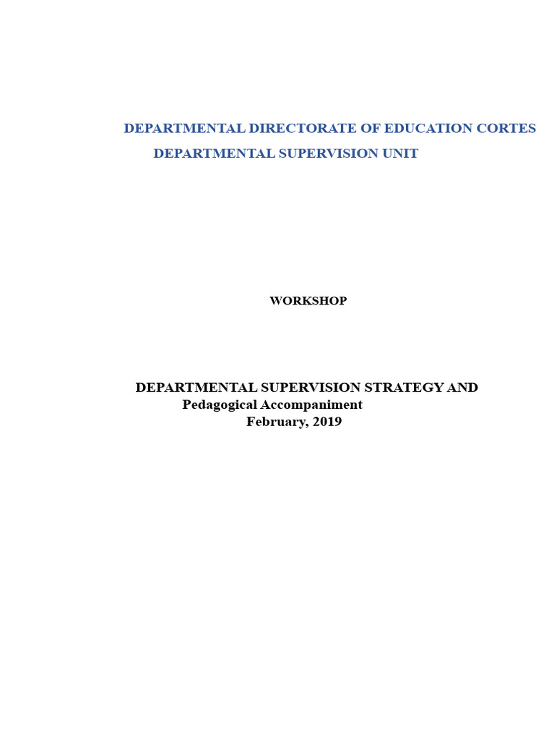 Educational Supervision Strategy Guide | PDF | Teachers | Pedagogy