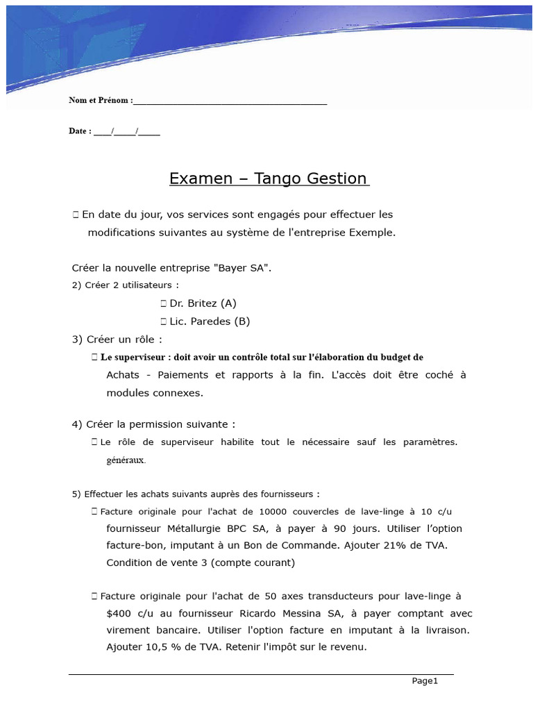 Gestion des factures dans Tango | PDF | Facture | Banques