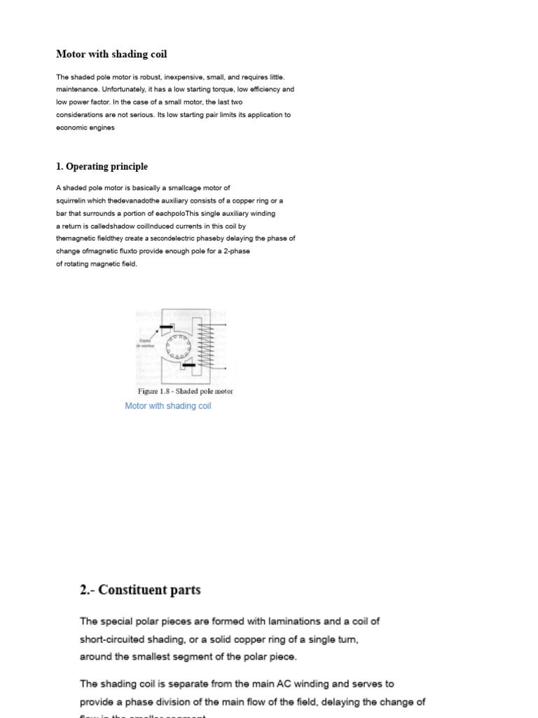 Shadow Coil Motor | PDF | Electric Motor | Inductor