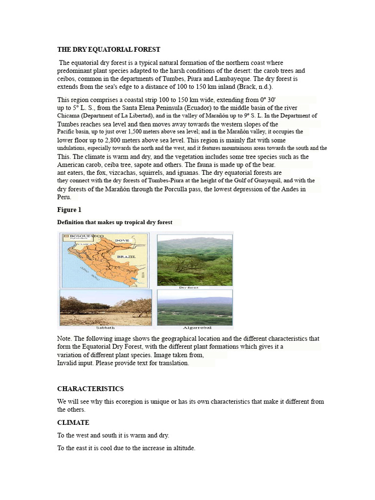 The Dry Equatorial Forest | PDF | Tropics | Forests