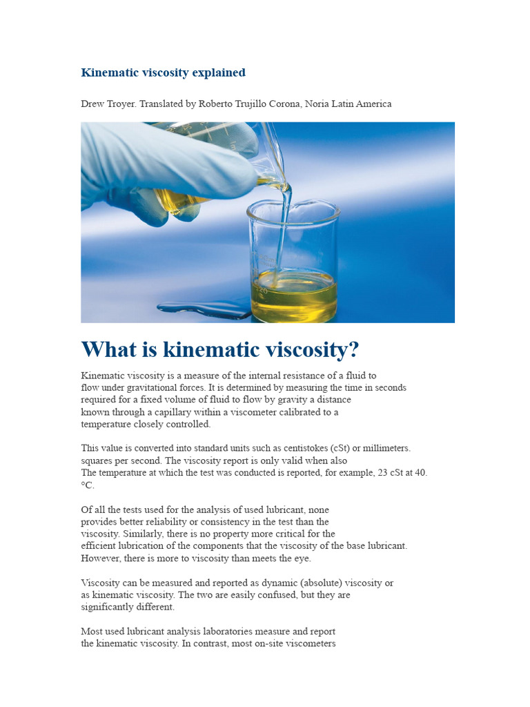 Understanding Kinematic Viscosity | PDF | Viscosity | Fluid