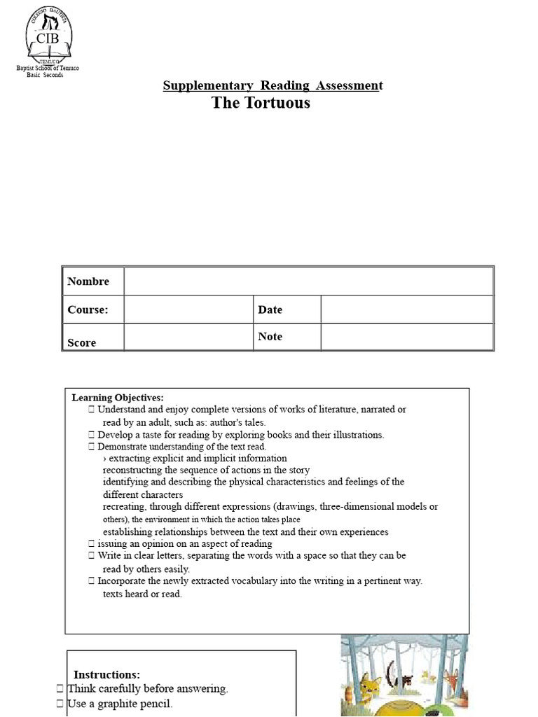 Reading Assessment for Baptist School | PDF | Reading Comprehension ...