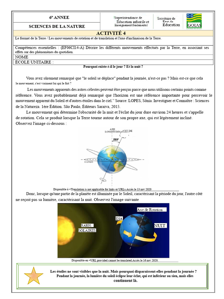 Mouvements de la Terre et leurs effets | PDF | Terre | Soleil