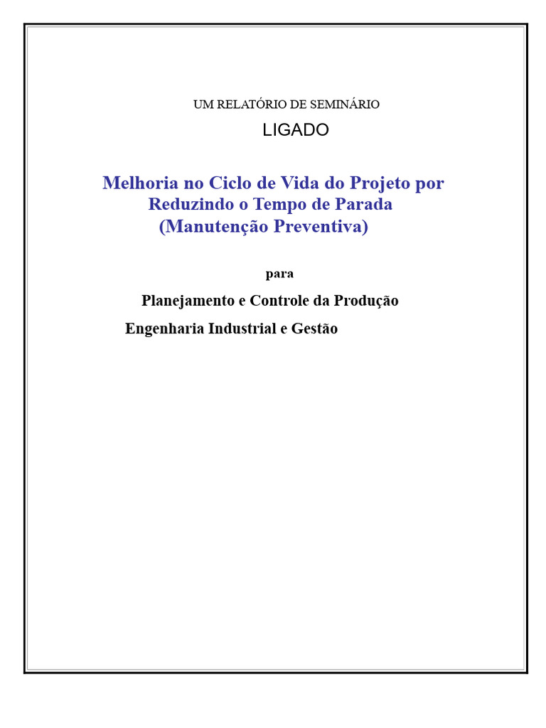 Melhoria do Ciclo de Vida do Projeto | PDF | Despesa
