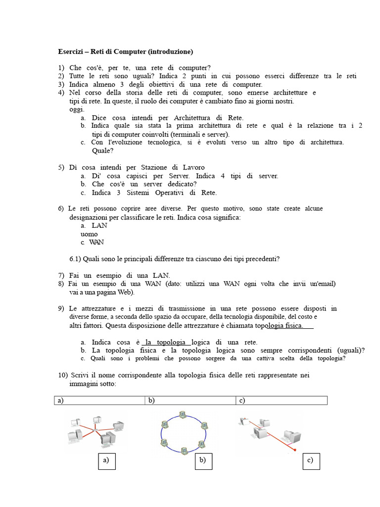 Esercizi Reti Di Computer | PDF