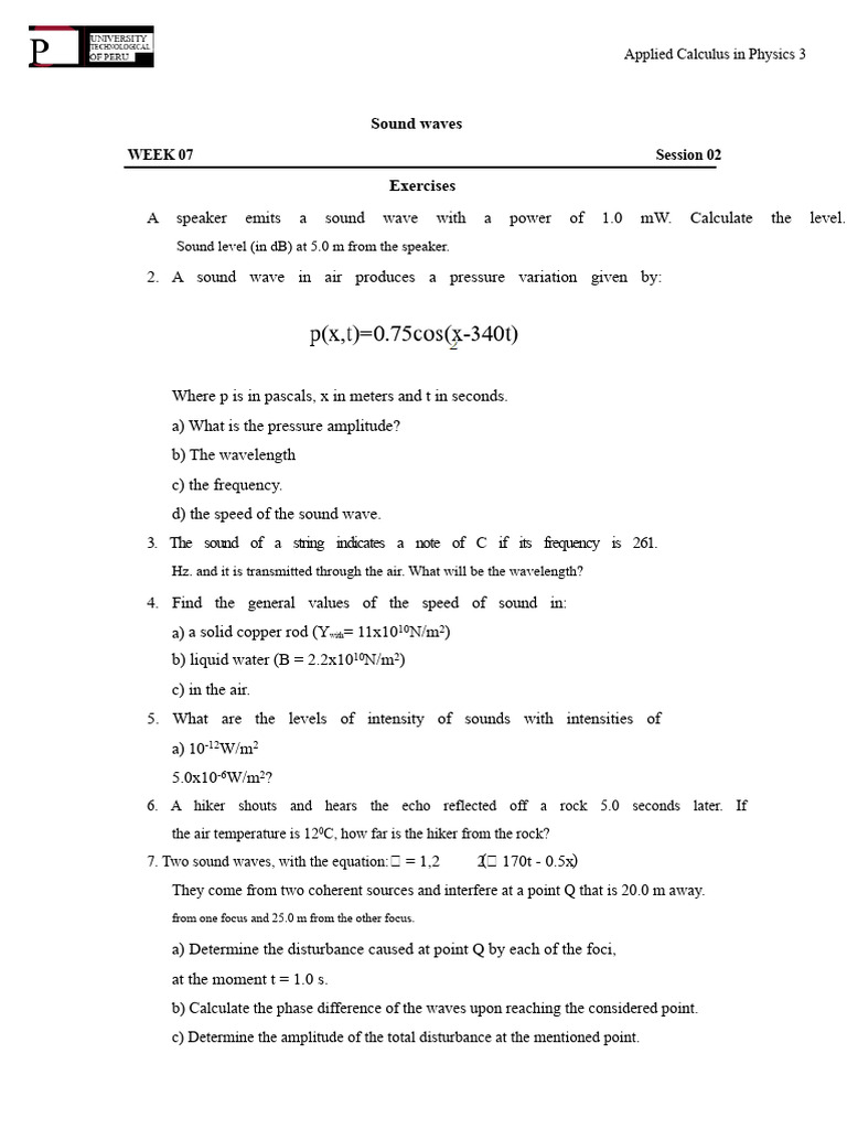 S04. S1-Solve Exercises 1 | PDF | Sound | Waves
