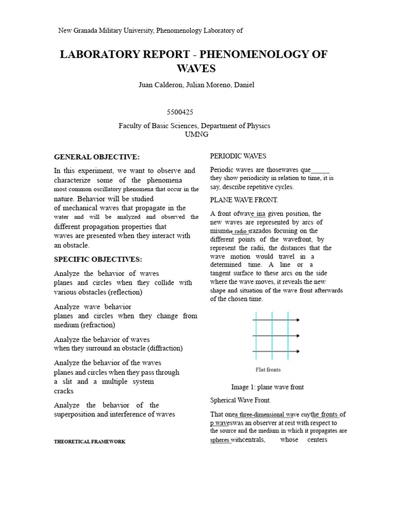 Laboratory Report on Wave Phenomena | PDF | Waves | Wavelength