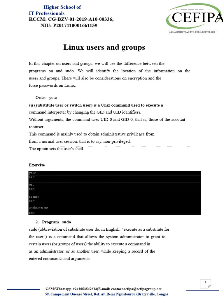 Linux User and Group Management Guide | PDF | Sudo | Superuser